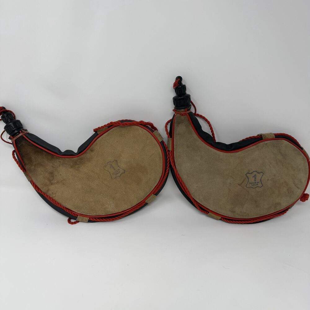 VINTAGE Franmara Leather Wine Bota Bag - 1 Liter - Spain 1980s Set of 2